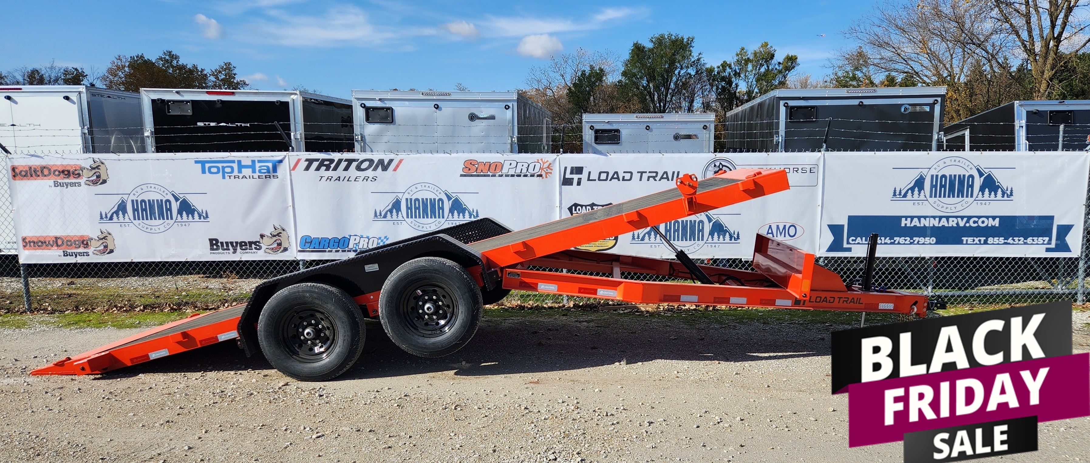 Load Trail 83 X 20 Tandem Axle  14,000  LB Rapid Loader Tilt Deck Trailer- Orange